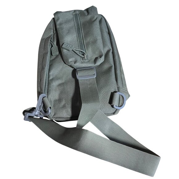 Highland Tactical Barrage MOLLE Shoulder Bag With Multiple Pockets Dark Green - Picture 4 of 12